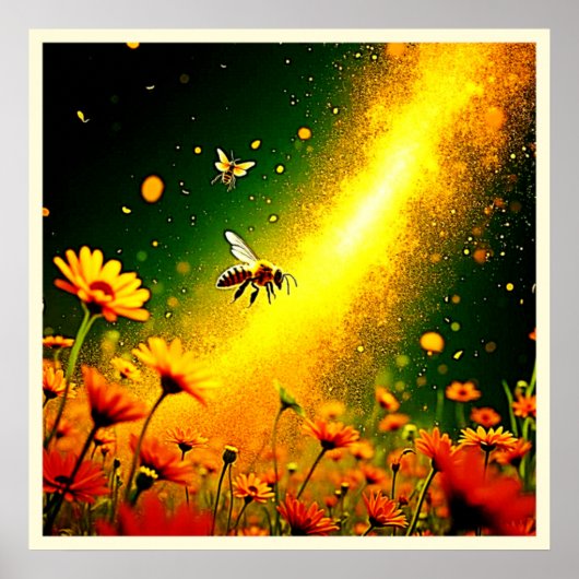 Goldener Pollen für Bienen Joy Design Poster (Vorne)