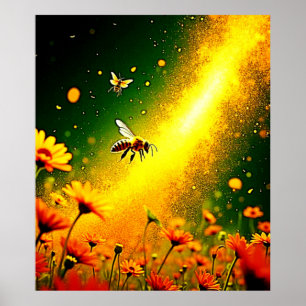 Goldener Pollen für Bienen Joy Design Poster