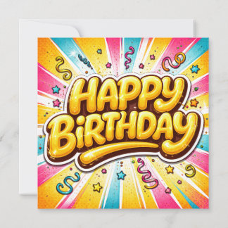 Goldener Pop Geburtstag — Bubble-Letter-Feier🎉 Einladung