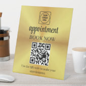 Goldener QR-Code-Terminbuchungsdisplay-Sockel Sockelschild (In Situ)