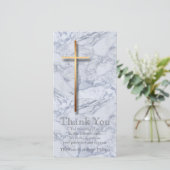 Goldener Quermarmor 1 Beileid danken Ihnen Dankeskarte (Stehend Vorderseite)