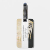 Goldener Raffiabast - Palmwedel Gepäckanhänger (Rückseite vertikal)