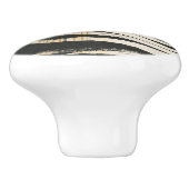 Goldener Raffiabast - Palmwedel Keramikknauf (Seitenansicht)