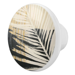 Goldener Raffiabast - Palmwedel Keramikknauf