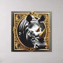 Goldener Rahmen aus schwarzem Nashorn