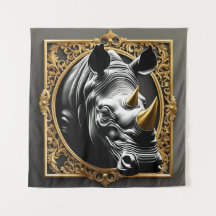 Goldener Rahmen aus schwarzem Nashorn