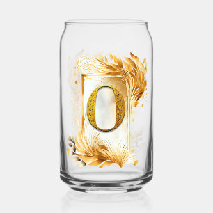 Goldener Rahmen Dekoratives Monogramm O Dosenglas