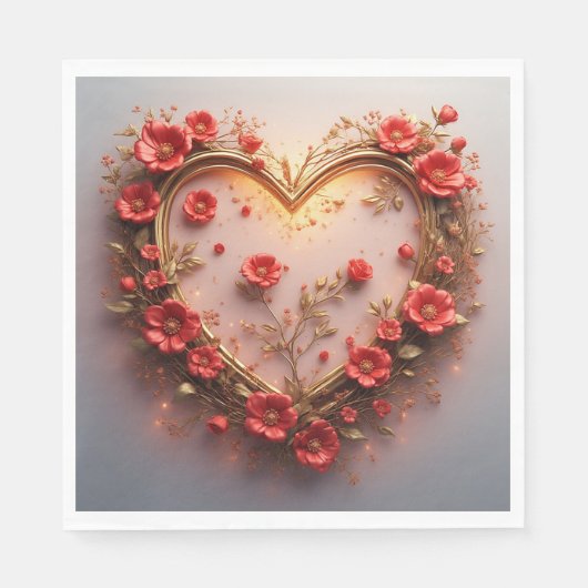 Goldener Rahmen für Hochzeiten Serviette (Vorderseite)