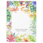 Goldener Rahmen für tropische Blume Klemmbrett (Rückseite)