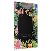 Goldener Rahmen für tropische Blume Klemmbrett (Rechts)