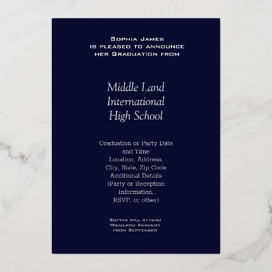 Goldener Rahmen - Klasse der Einladung zur Folie 2 (Rückseite)