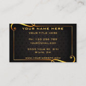 Goldener Rahmen Luxus Gold Text Schwarz Beruflich Visitenkarte (Rückseite)