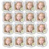 Goldener Rahmen mit Blume, benutzerdefiniertes Fot Aufkleber (Vorderseite)