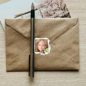 Goldener Rahmen mit Blume, benutzerdefiniertes Fot Aufkleber