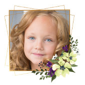 Goldener Rahmen mit Blume, benutzerdefiniertes Fot Aufkleber