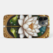 Goldener Rahmen mit Blumen- und Perlendesign Case-Mate iPhone Hülle (Rückseite (Horizontal))