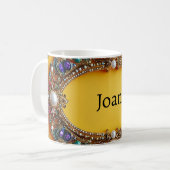 Goldener Rahmen mit eleganten Perlen Kaffeetasse (Vorderseite Links)