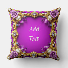 Goldener Rahmen mit eleganten Rose und Perlen Kissen