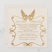 Goldener Rahmen mit Flügeleinladung Einladung (Vorne/Hinten)