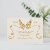 Goldener Rahmen mit Flügeln Danke Karte (Stehend Vorderseite)