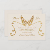 Goldener Rahmen mit Flügeln Danke Karte (Vorne/Hinten)