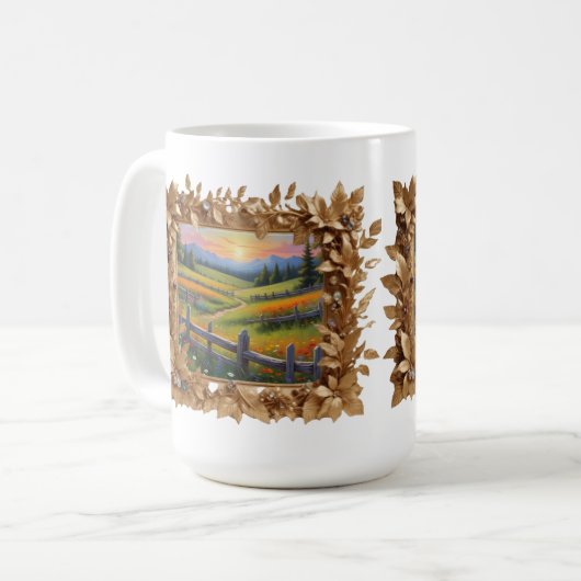 Goldener Rahmen mit Malerei Kaffeetasse (Vorderseite Links)