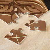 Goldener Rahmen mit Rote Rose Puzzle (Seite)