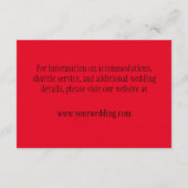 Goldener Rahmen mit rote Rosen, gotische Hochzeit Begleitkarte (Rückseite)