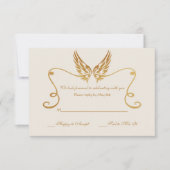 Goldener Rahmen mit Wing Response Card Einladung (Vorderseite)