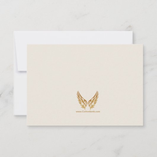 Goldener Rahmen mit Wing Response Card Einladung (Rückseite)