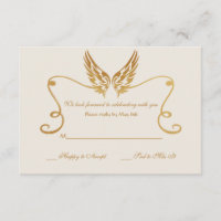 Goldener Rahmen mit Wing Response Card