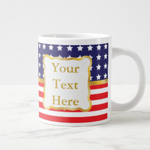 Goldener Rahmen über patriotischem Hintergrund Jumbo-Tasse