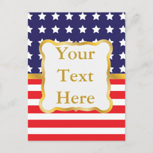 Goldener Rahmen über patriotischem Hintergrund Postkarte