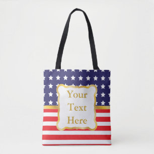 Goldener Rahmen über patriotischem Hintergrund Tasche