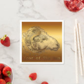 Goldener Ram - Chinesisches Jahr - Papier Napkins Serviette (Beispiel)