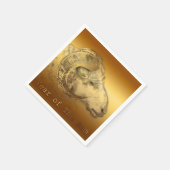 Goldener Ram - Chinesisches Jahr - Papier Napkins Serviette (Ecke)