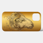Goldener Ram oder Widder Chinesischer Western Astr Case-Mate iPhone Hülle (Rückseite (Horizontal))
