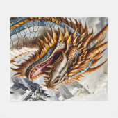 Goldener realistischer Drache Fleecedecke (Vorderseite (Horizontal))