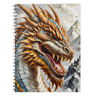 Goldener realistischer Drache Notizblock