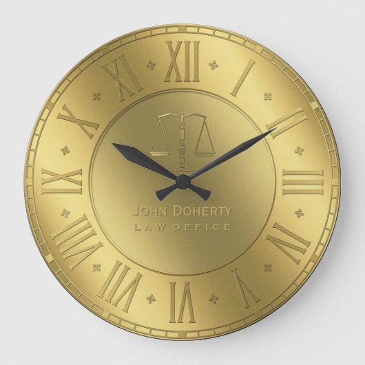Goldener Rechtsanwalt der Zeit-| Personalizable am Große Wanduhr (Vorderseite)