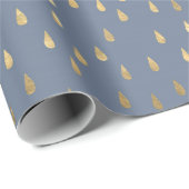 Goldener Regen lässt Muster-Packpapier - Grau Geschenkpapier (Rolleneckpunkt)