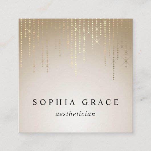 Goldener Regen Quadratische Visitenkarte (Vorderseite)