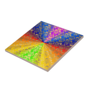 Goldener Regenbogen-Damaskus Fliese