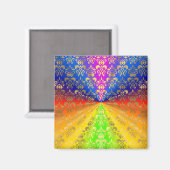 Goldener Regenbogen-Damaskus Magnet (Vorderseite/Rückseite)