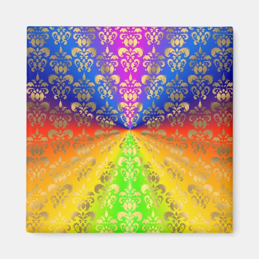 Goldener Regenbogen-Damaskus Magnet (Vorne)