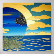 Goldener Regenbogen in Sea Poster