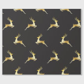 Goldener Rentier Geschenkpapier (Flach)