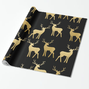 Goldener Rentierfestival Geschenkpapier