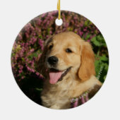 Goldener Retreiver Welpe Keramik Ornament (Hinten)