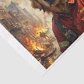 Goldener Retriever als Feuerwehrmann - Seidenpapier (Ausschnitt)